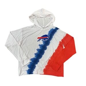 Buffalo Bills Womens Tie Dye Thin Hooded Long Sleeve Shirt Size XL